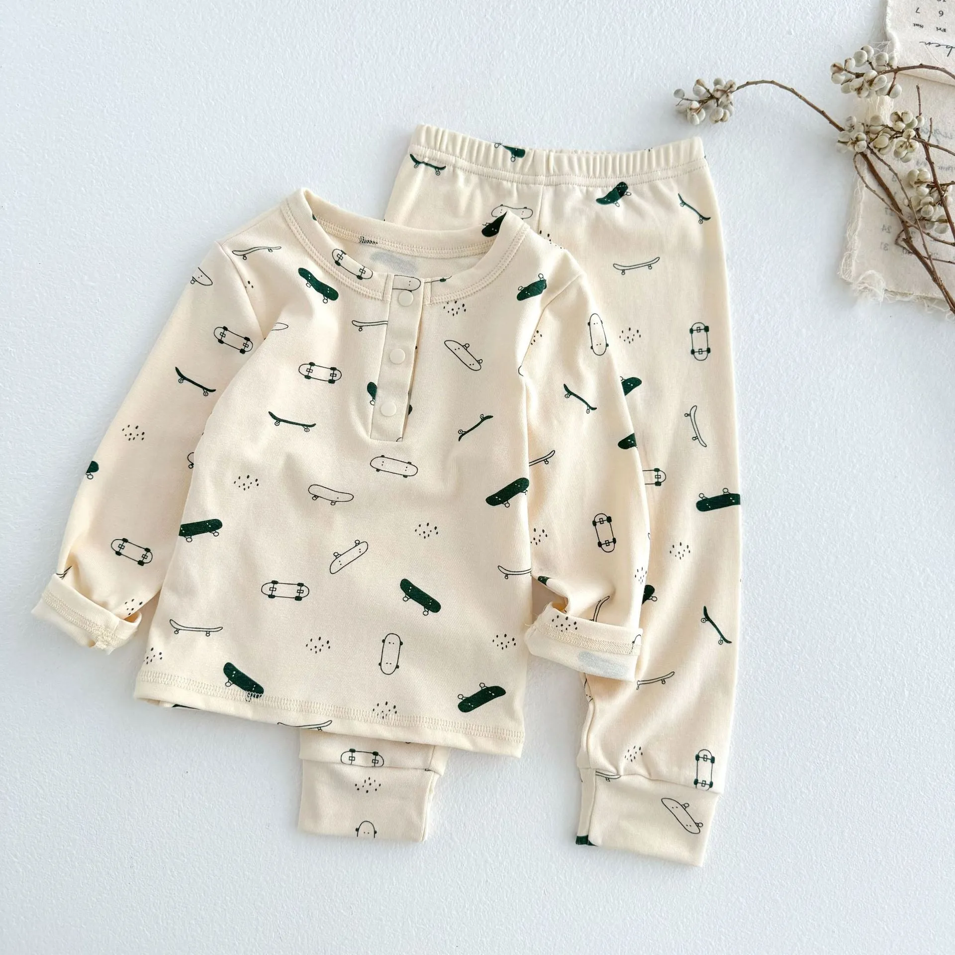 Cartoon Animal Printed Cotton Pajamas for Boys Girls