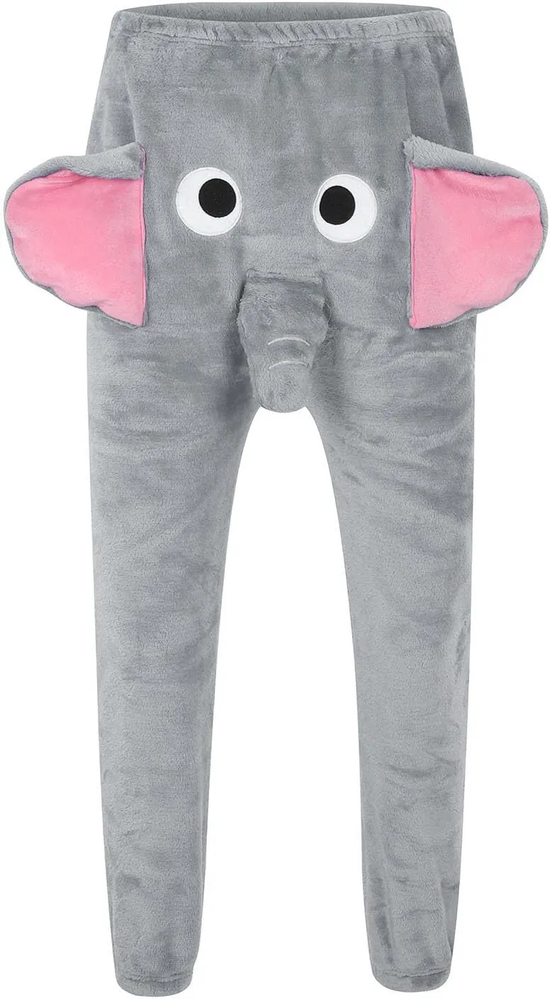 Cartoon Elephant Pajama Cute Animal Pants Big Nose and Ears Unisex Soft Elephant Homewear Sleepwear for Women Men Leisure