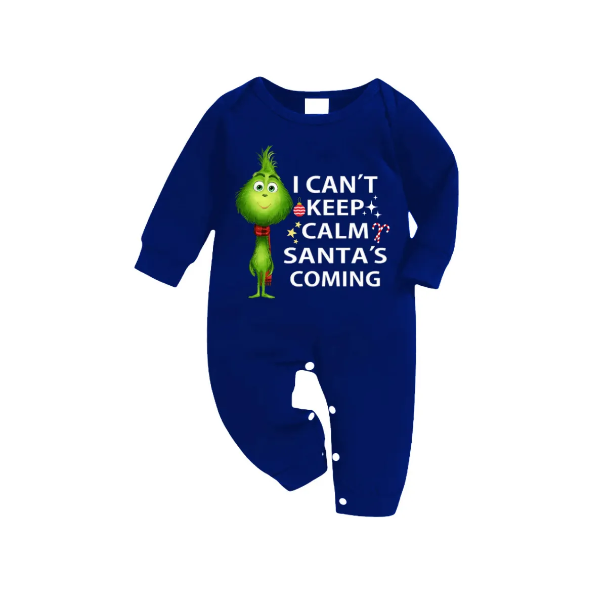 Cartoon Pattern and Christmas Slogan Printed Blue and White Plaid Family Matching Pajamas