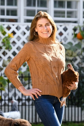 Casey Sweater / Brown NaturalFiberBlend WideNeckOpening