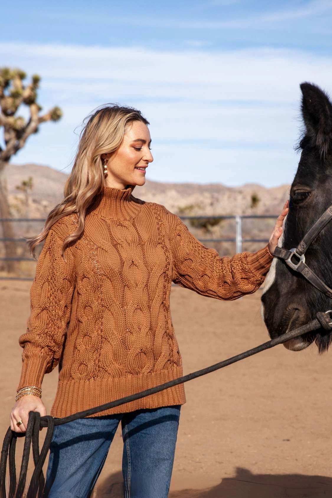 CompressionSupportWeave RibbedCuff Casey Sweater / Brown