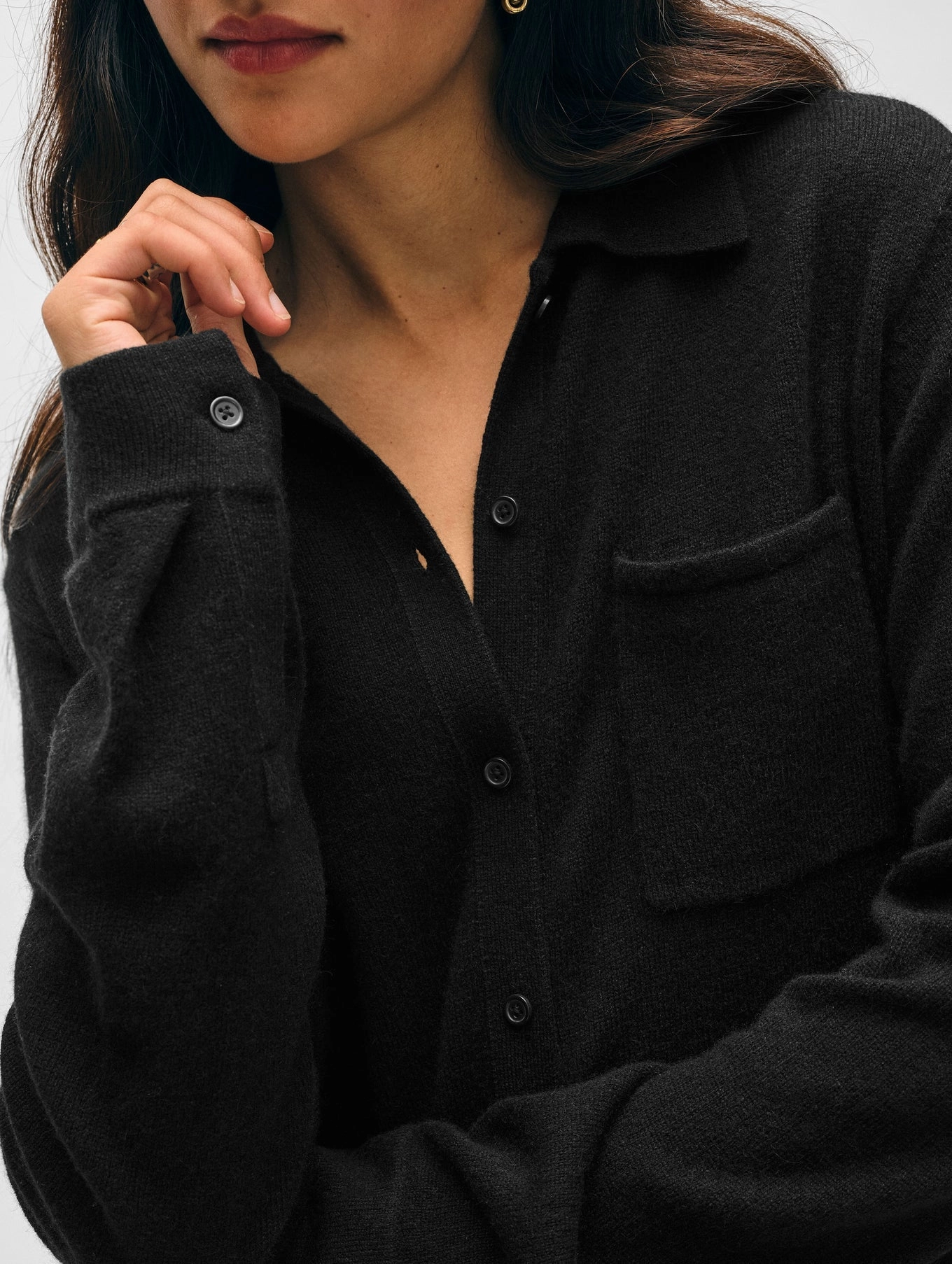 CASHMERE BUTTON SHIRT Tagless Labeling