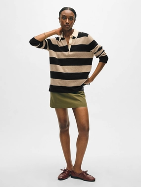 EcoFriendly Manufacturing CASHMERE RUGBY STRIPE POLO