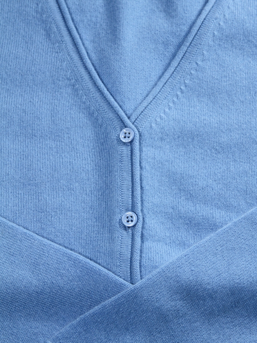 Odor Resistant Material Self Cleaning Coating CASHMERE VEE CARDIGAN