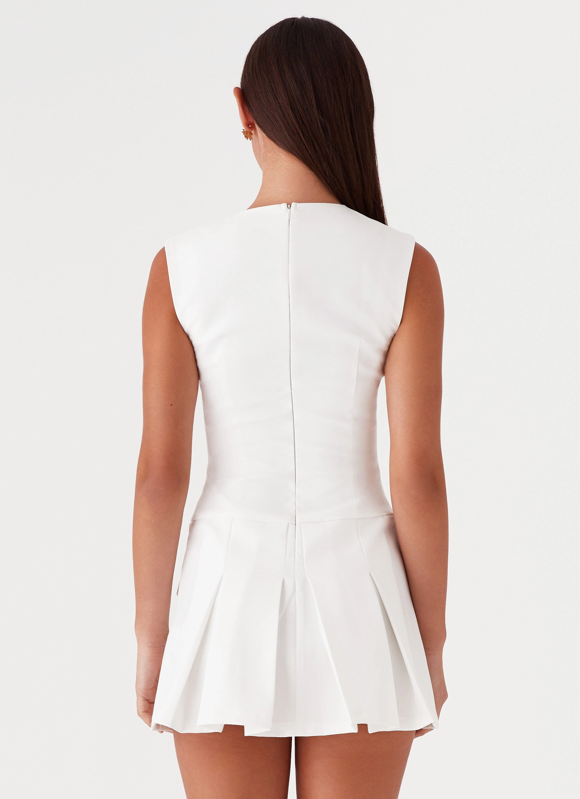 Cassia Mini Dress - White NonChafeSeams Polished Mood