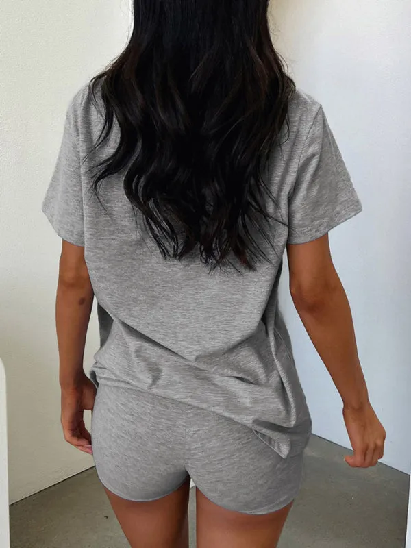 Casual Sporty Set for Women - Shorts & Tee