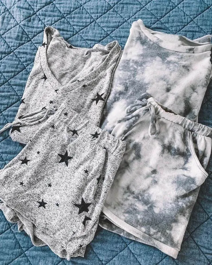 Casual Tie Dye Loose High Waist Long Sleeve Two Pieces Set