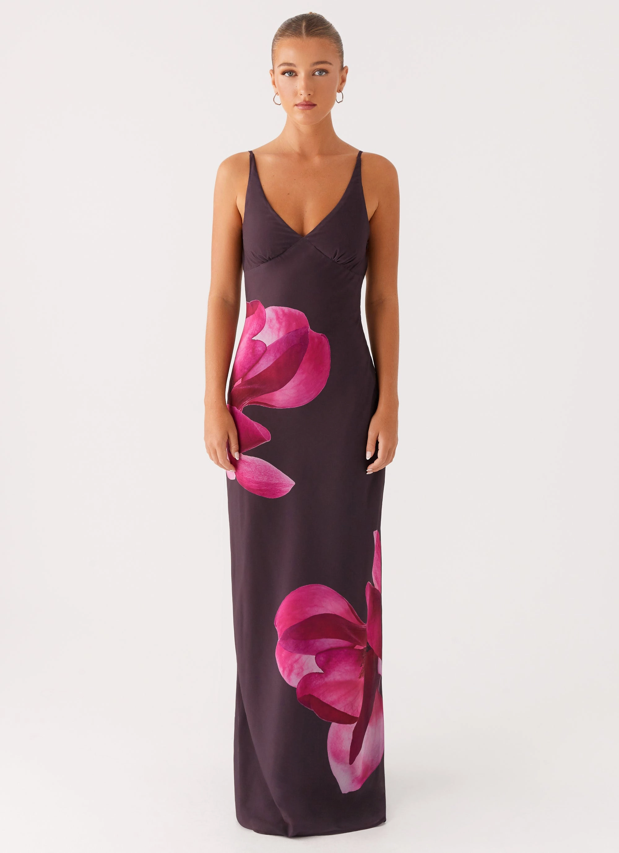 Griselda Maxi Dress - Dark Chocolate Easy Look Linen-Blend