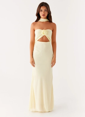 New Light Maxi Dress - Yellow Bust-Enhancing