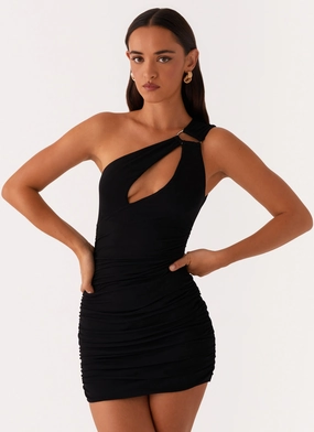 Formal Wear Soft Layers Amanda Mini Dress - Black