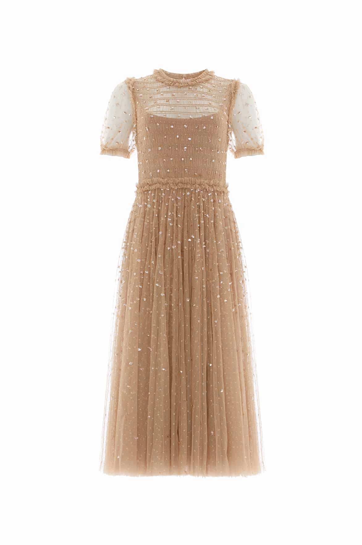 Sequin Giselle Smocked Ballerina Dress Effortless Elegance Sleek and Sleek