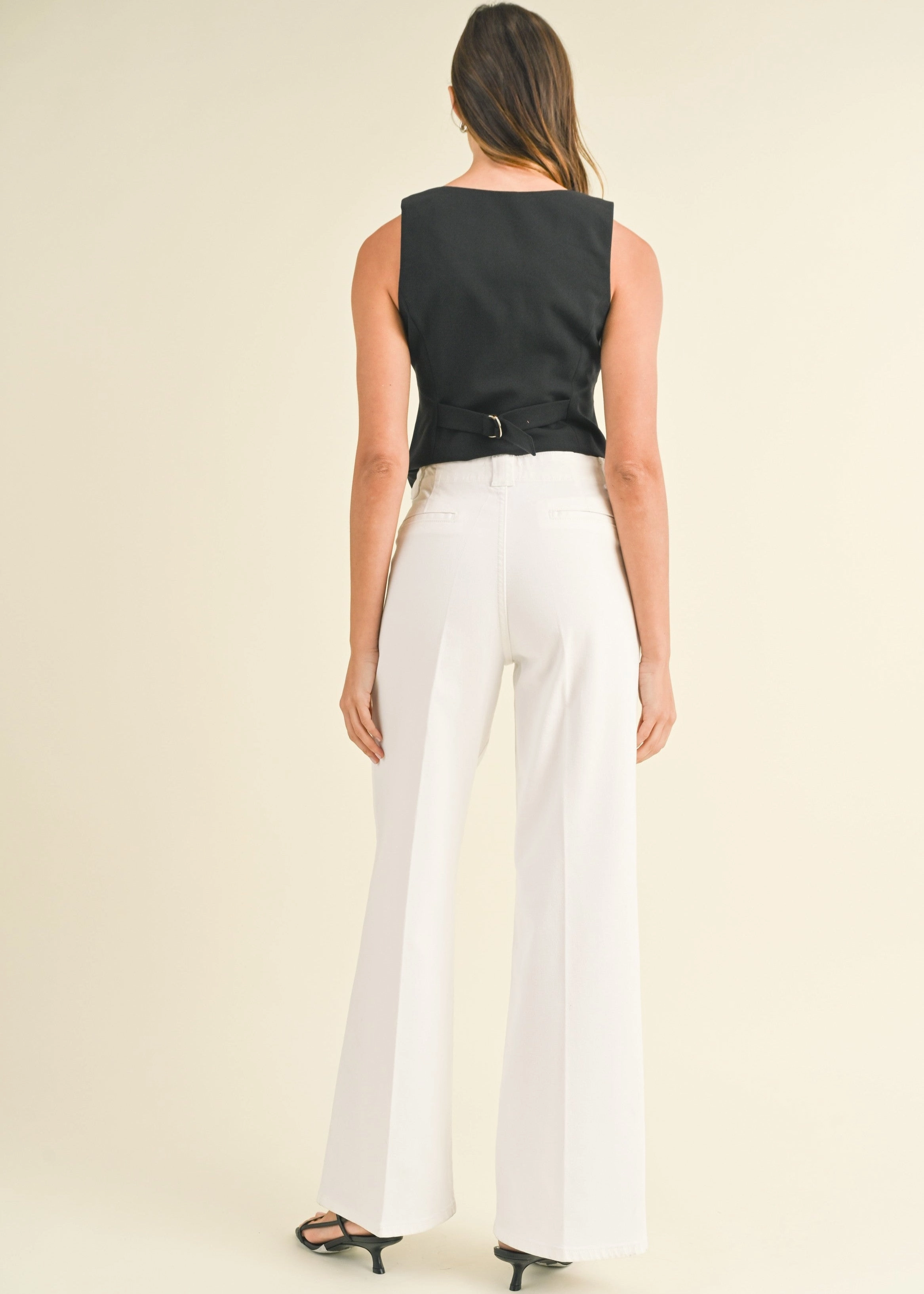Daily Attire Basic Fashion FRANCIA PATCH POCKET WIDE-LEG FLARE JEANS