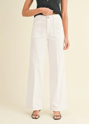 Fresh casual FRANCIA PATCH POCKET WIDE-LEG FLARE JEANS