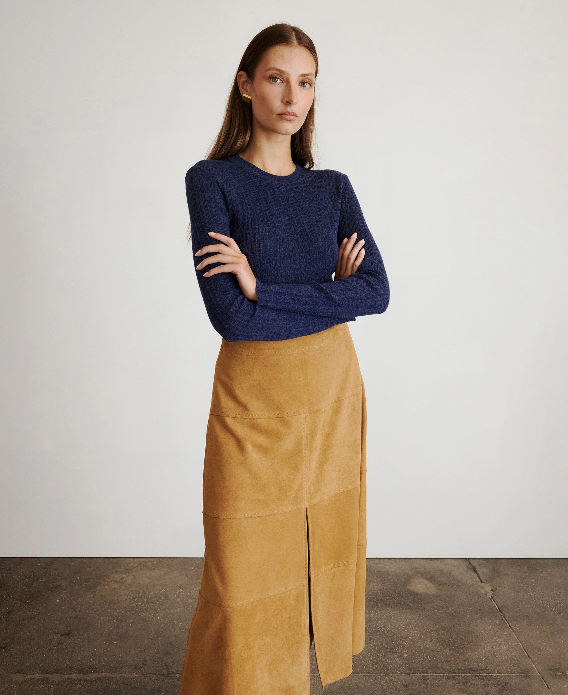 Smart Stretch FlameRetardantTreatment Suede Hudson Skirt