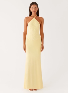 Perfect for Layering Work Favorite Fiesta Halter Maxi Dress - Sunny Yellow