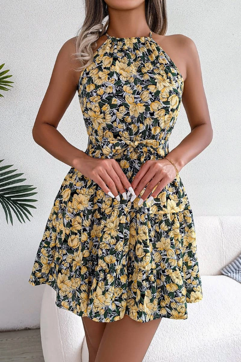 CASUAL FLOUNCY LARGE FLORAL DRESS_CWDSD2531 Lower Hem Body Ease