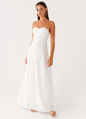Tayla Linen Maxi Dress - White Comfortable and Chic everyday staple