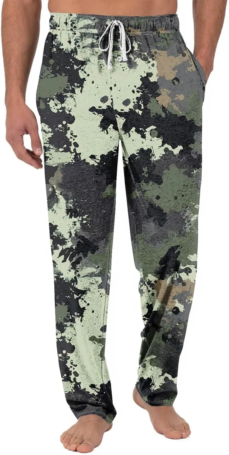 Causal Drawstring Pajama Pants For Mens Lightweight Baggy Straight Fit With Pockets Fashion Soft Lounge Sleep Pants