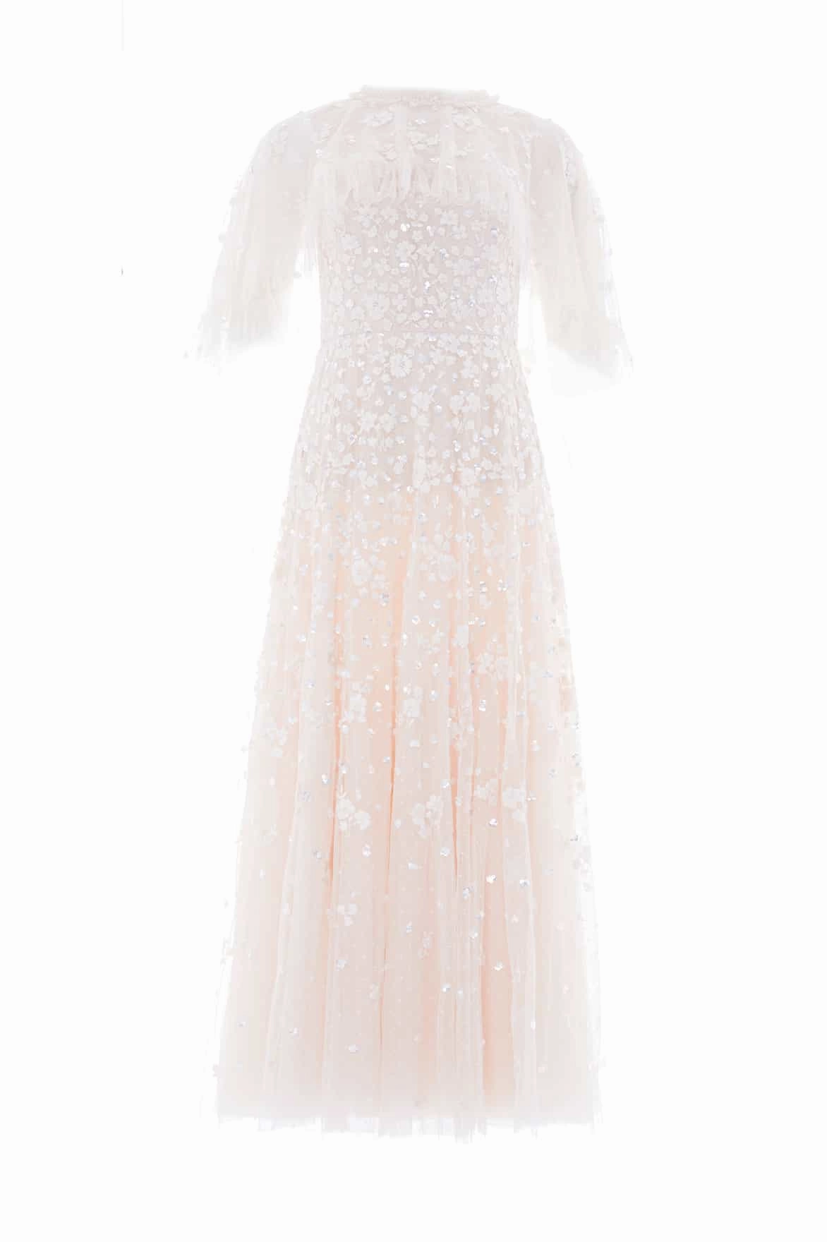 Soft Material Urban Minimalism Dahlia Ditsy Short Cape Ankle Gown