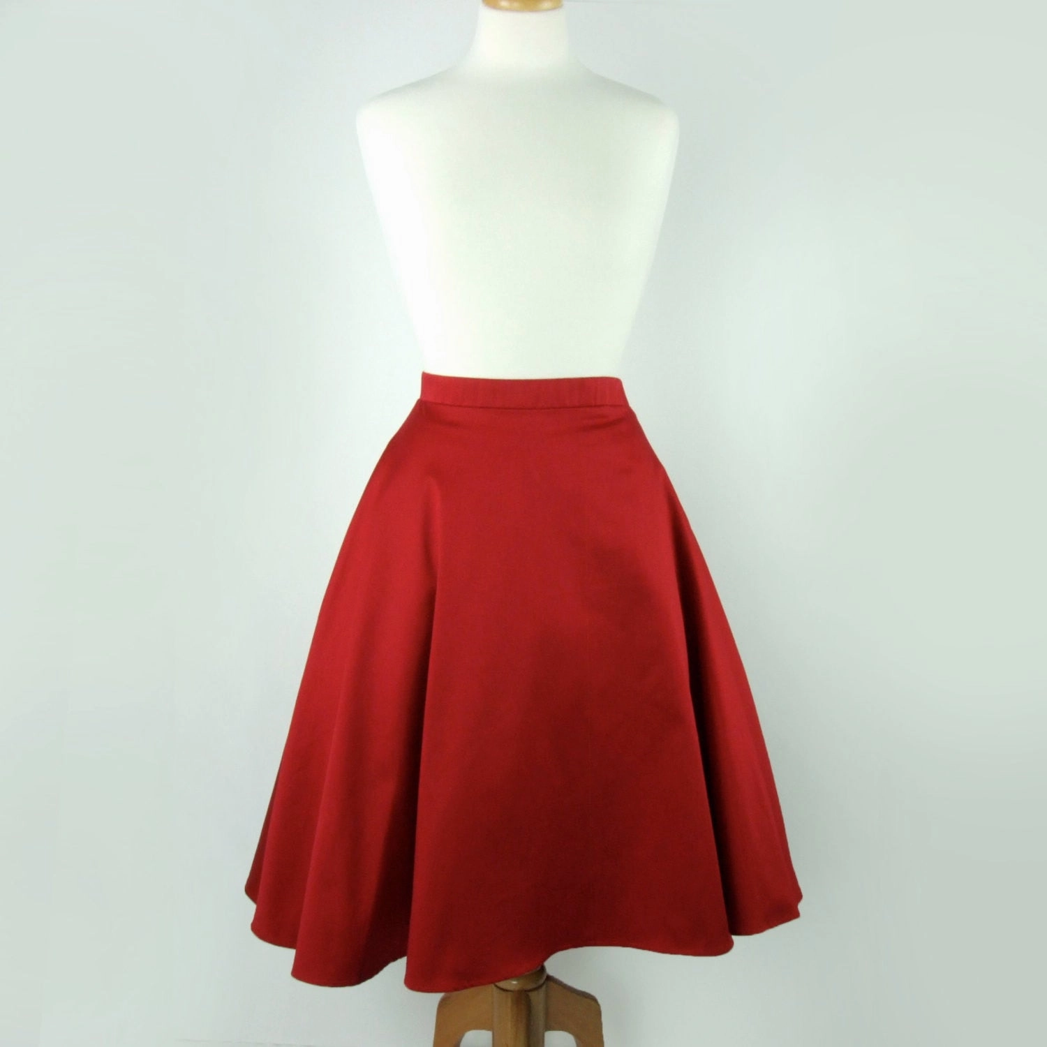 Easy Vibe Rockabilly Red Full  Circle  Skirt #FS-R536
