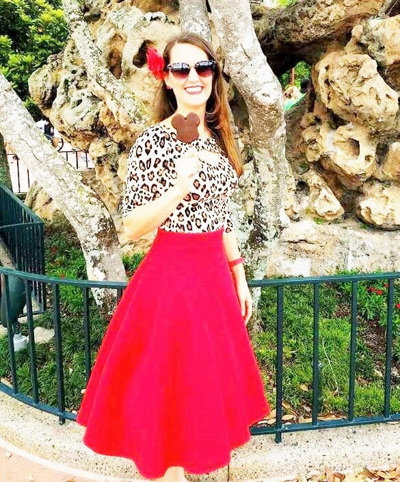 Rockabilly Red Full  Circle  Skirt #FS-R536 Neat Mood Reinforced Seams