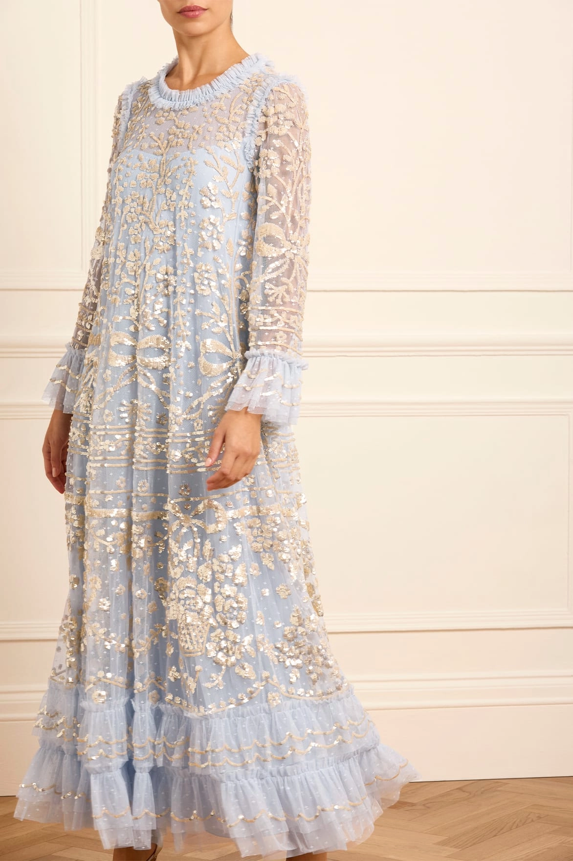 Versatile Layer Wear Celia Long Sleeve Ankle Gown