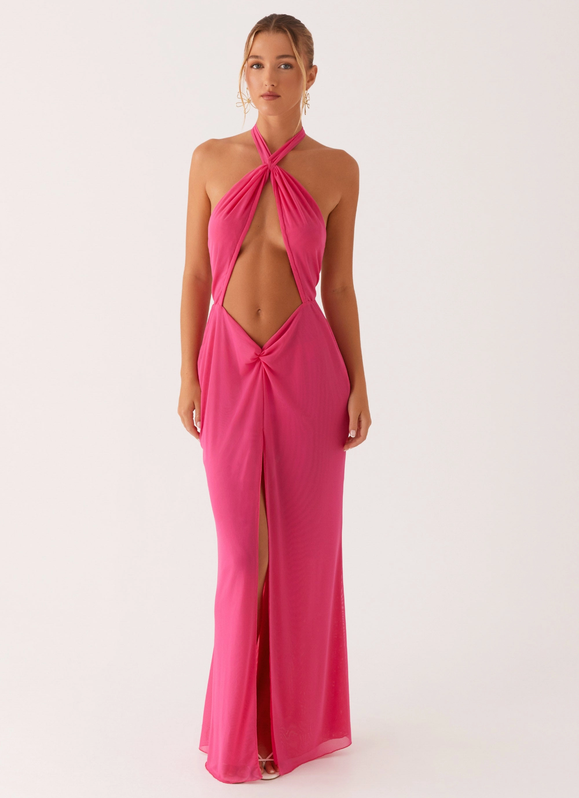 Effortless Waist Design Centre Stage Maxi Dress - Pink