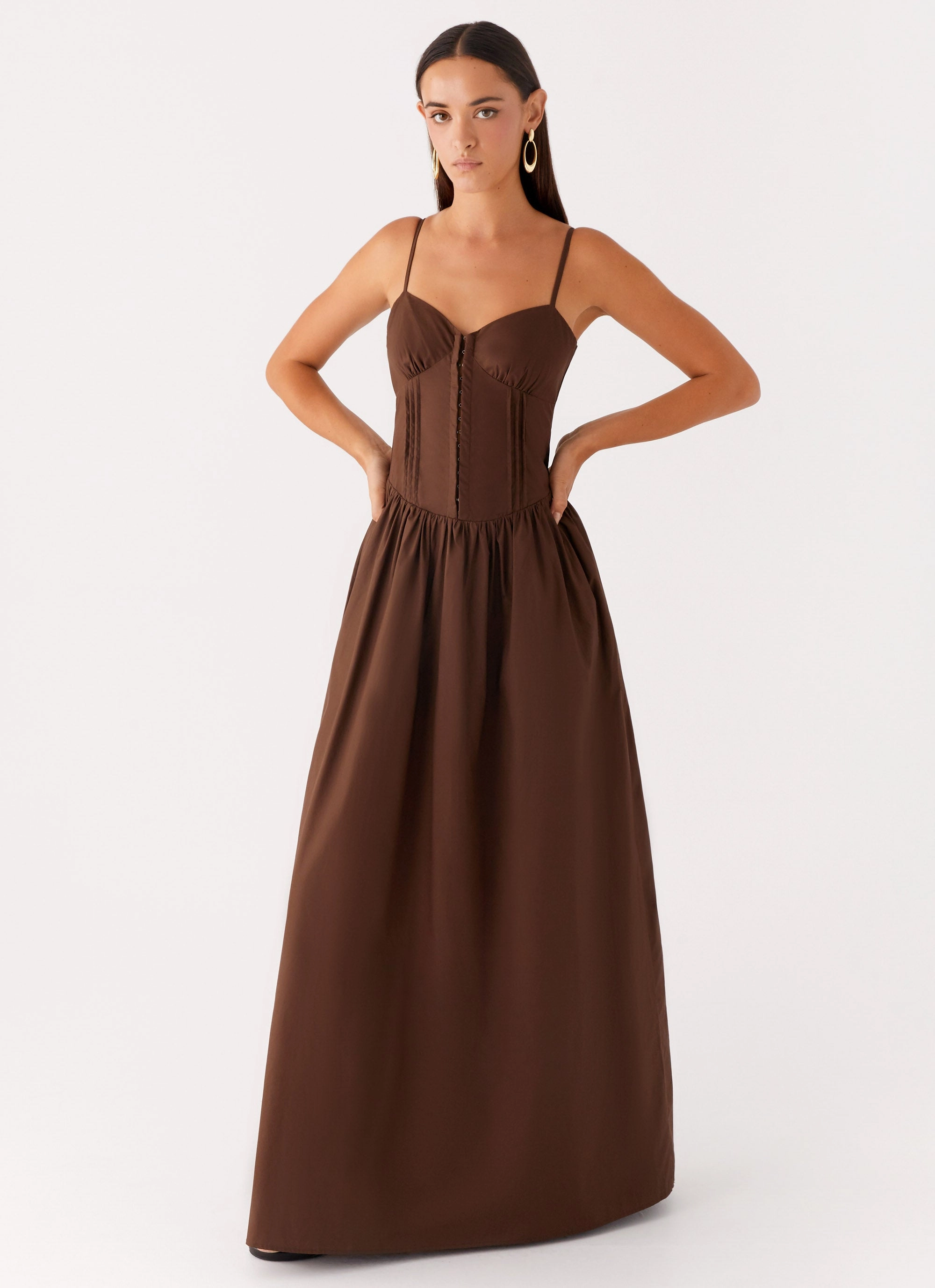 Cerys Maxi Dress - Chocolate Urban Touch
