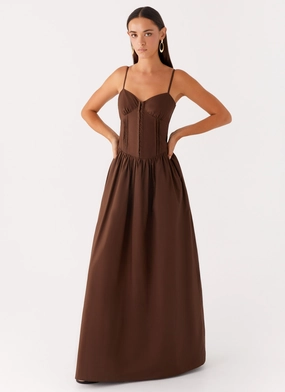 Cerys Maxi Dress - Chocolate Urban Touch