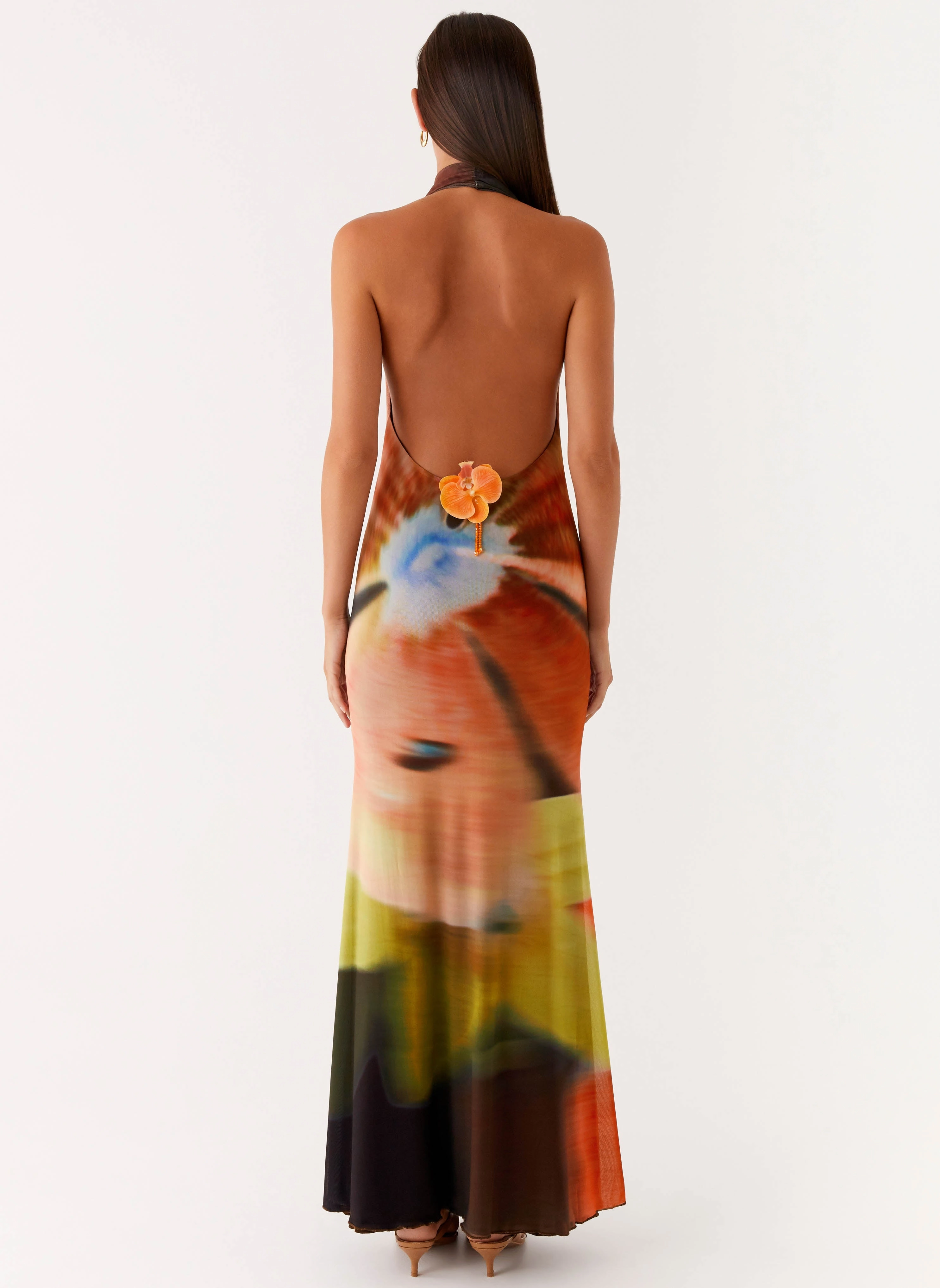Raellia Maxi Dress - Moody Floral Comfortable and breathable Scoop-Neck