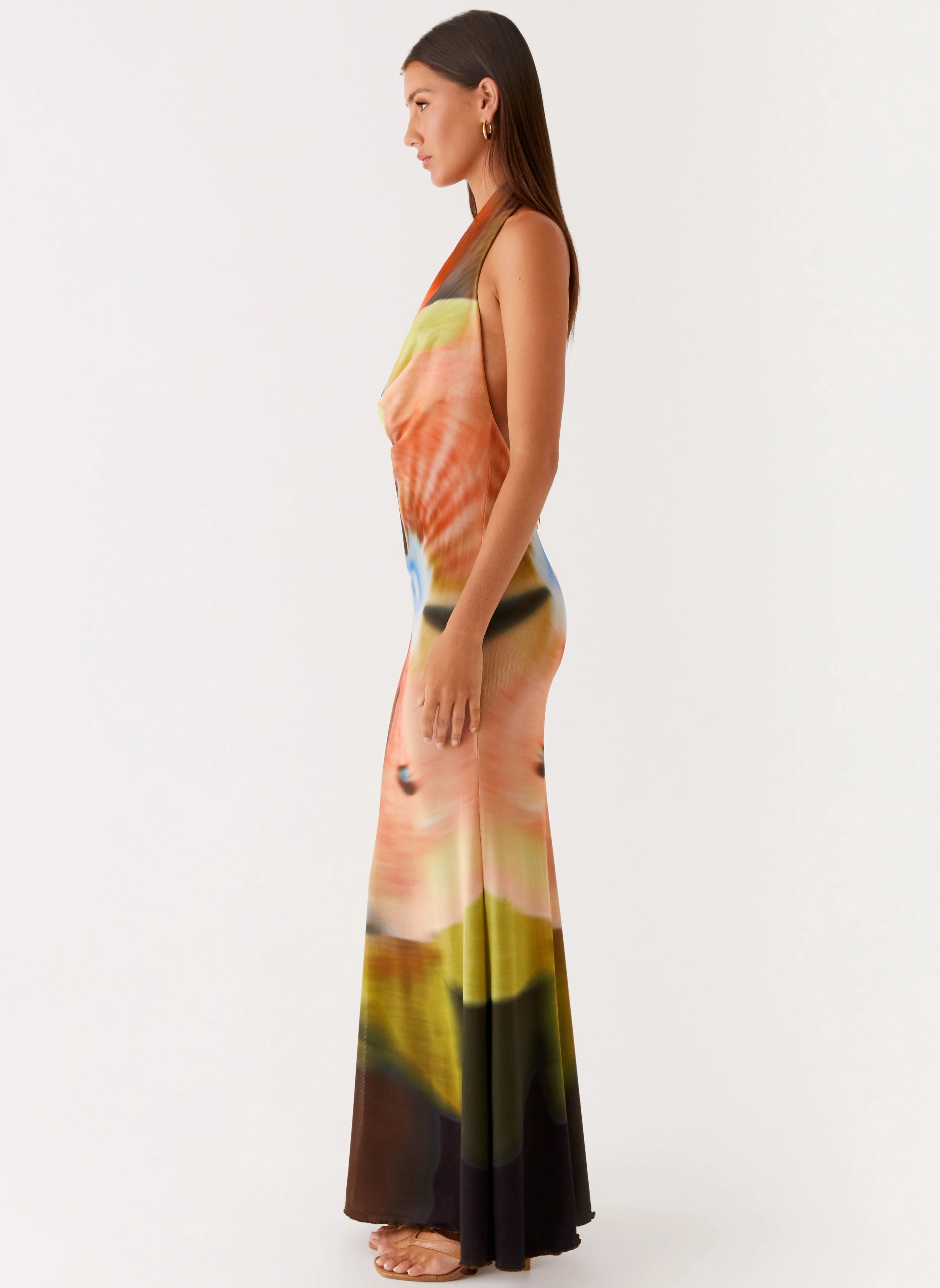 Raellia Maxi Dress - Moody Floral Comfy Detail