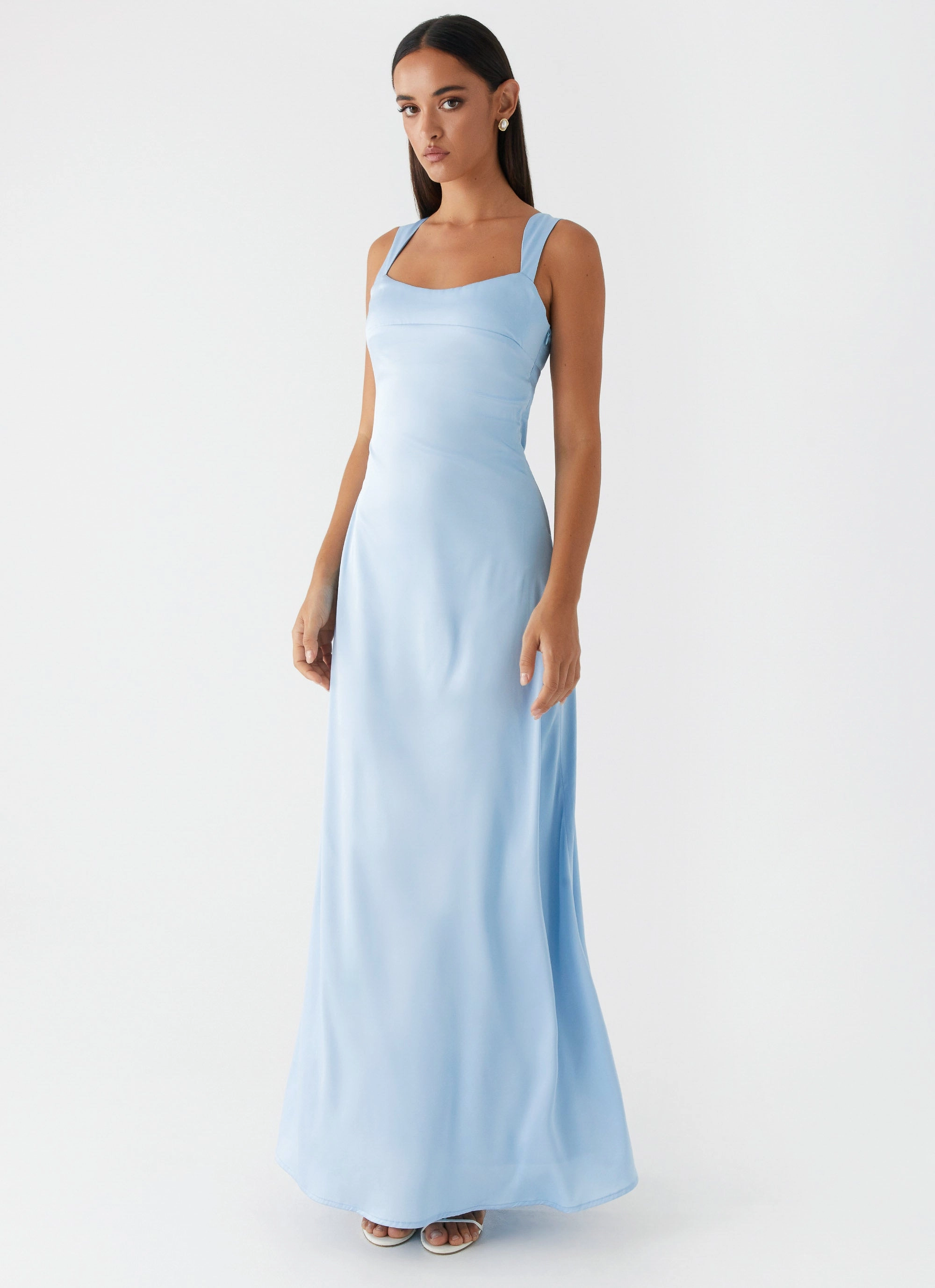 Comfy Flex Odette Satin Maxi Dress - Blue
