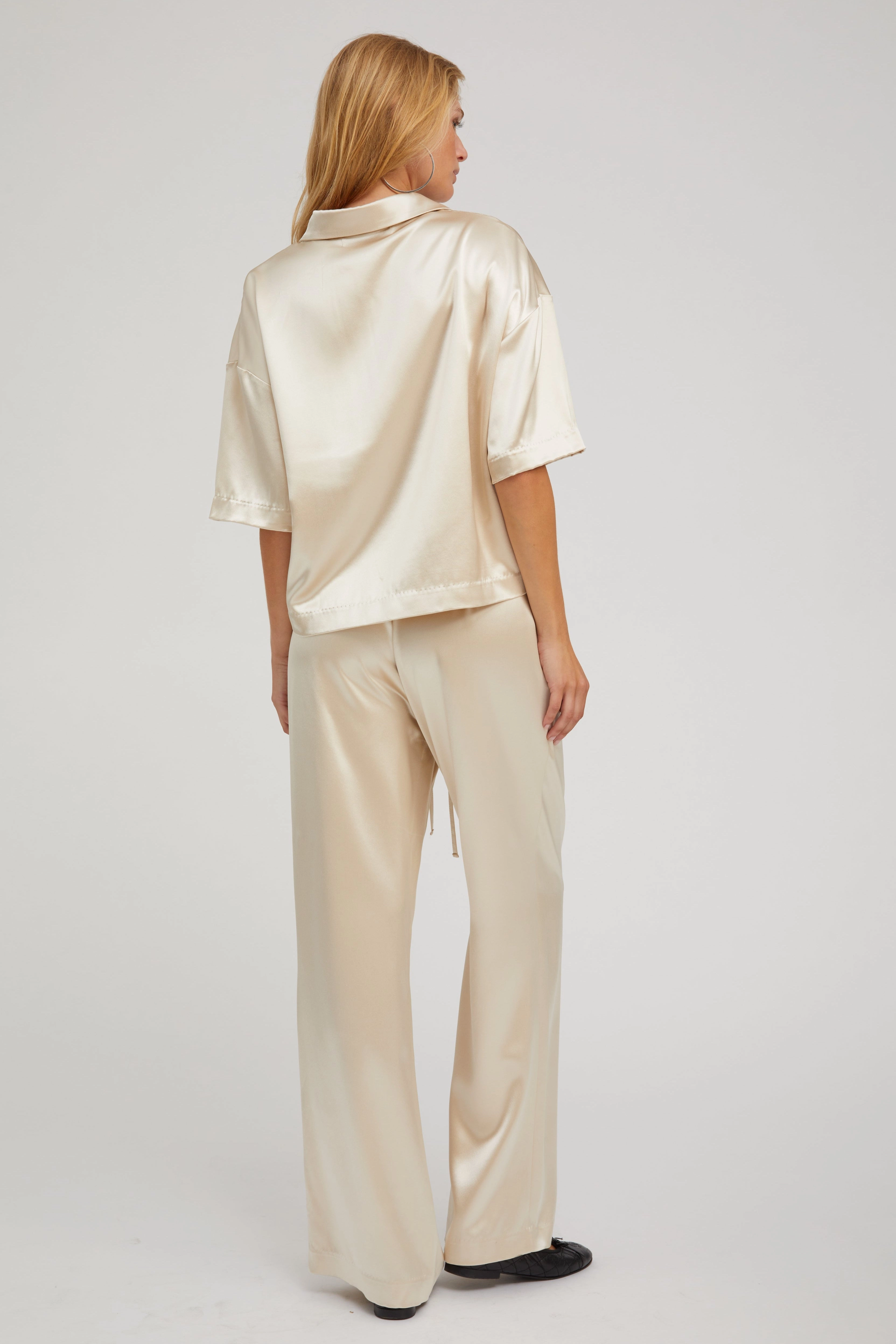 Champagne Silk Polo Breathable Hoodie Tagless Labeling