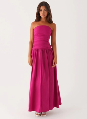 Light Finish Carmel Maxi Dress - Fuchsia