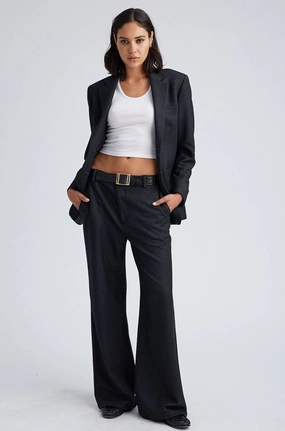 Heat Reflective Layer Charcoal Wool Oversized Blazer
