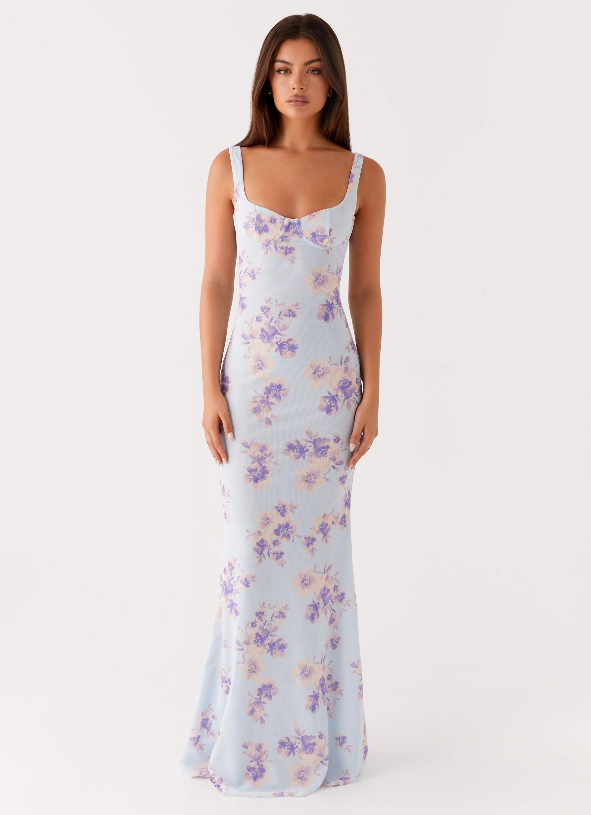 Smooth Outline Fluid Cut Charity Maxi Dress - Print