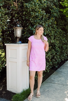 Fashion Essential Charleston Cap Sleeve Dress Orchid Small Diana's Dot