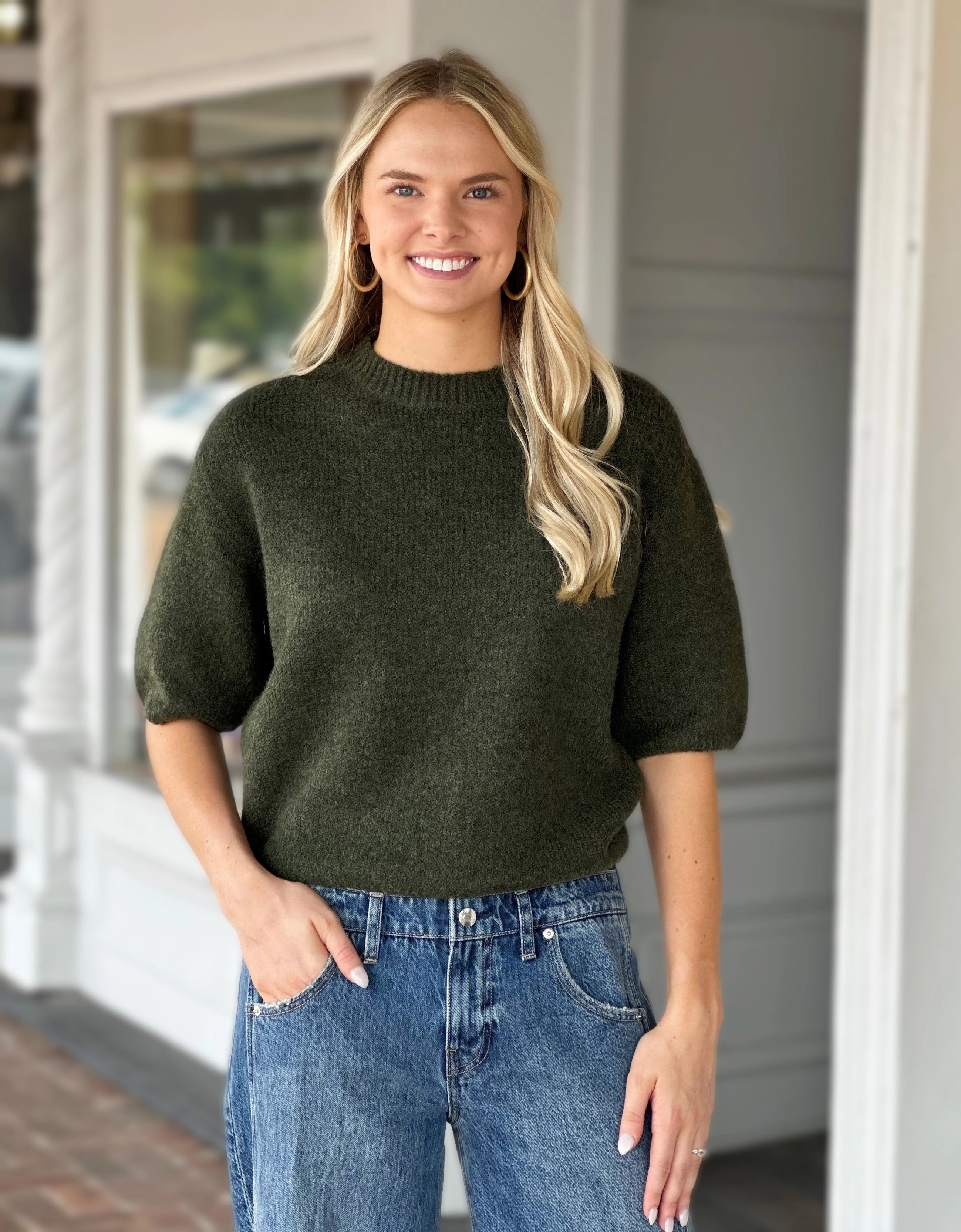 HighElasticity Thread Charlie B Balloon Sleeve Sweater in Spruce