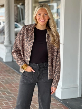 Charlie B Leopard Printed Jacket Casual Fit
