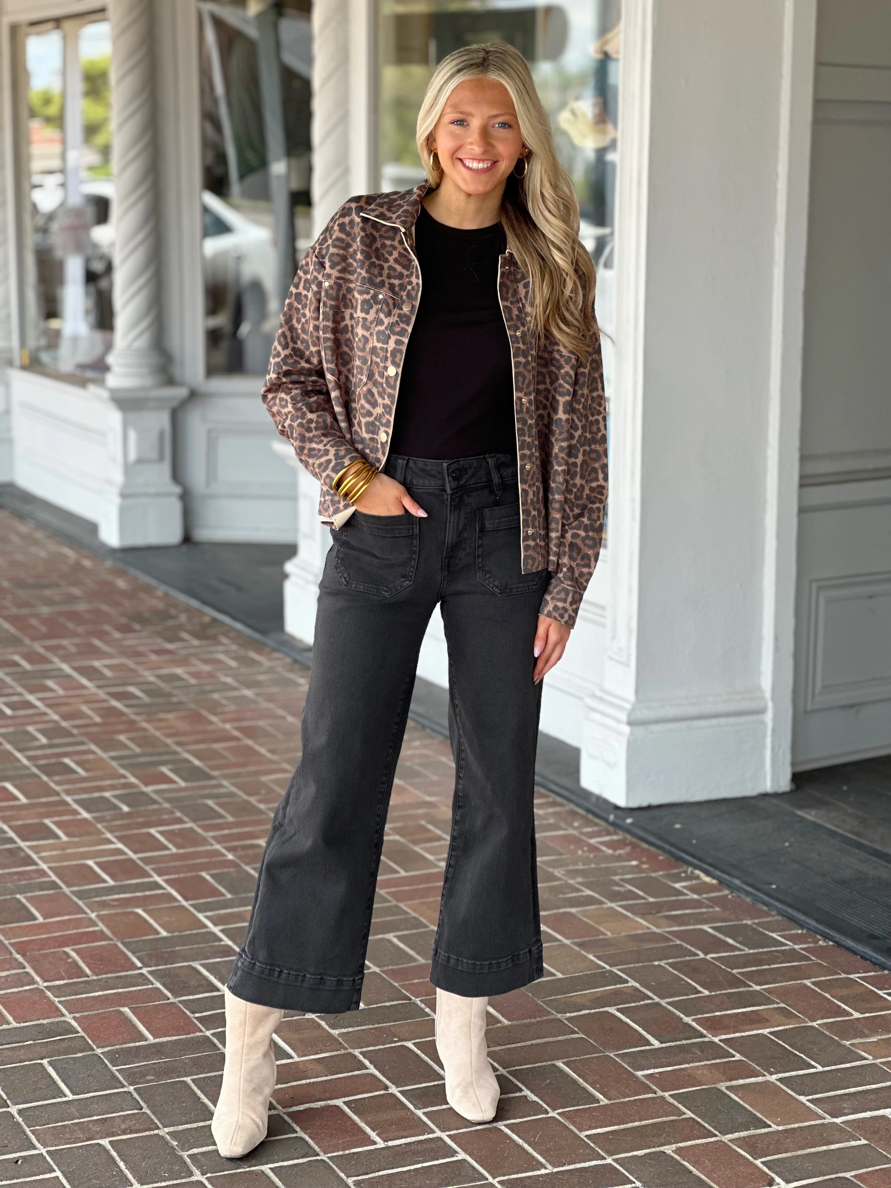 Wear Resistant Edge Charlie B Leopard Printed Jacket