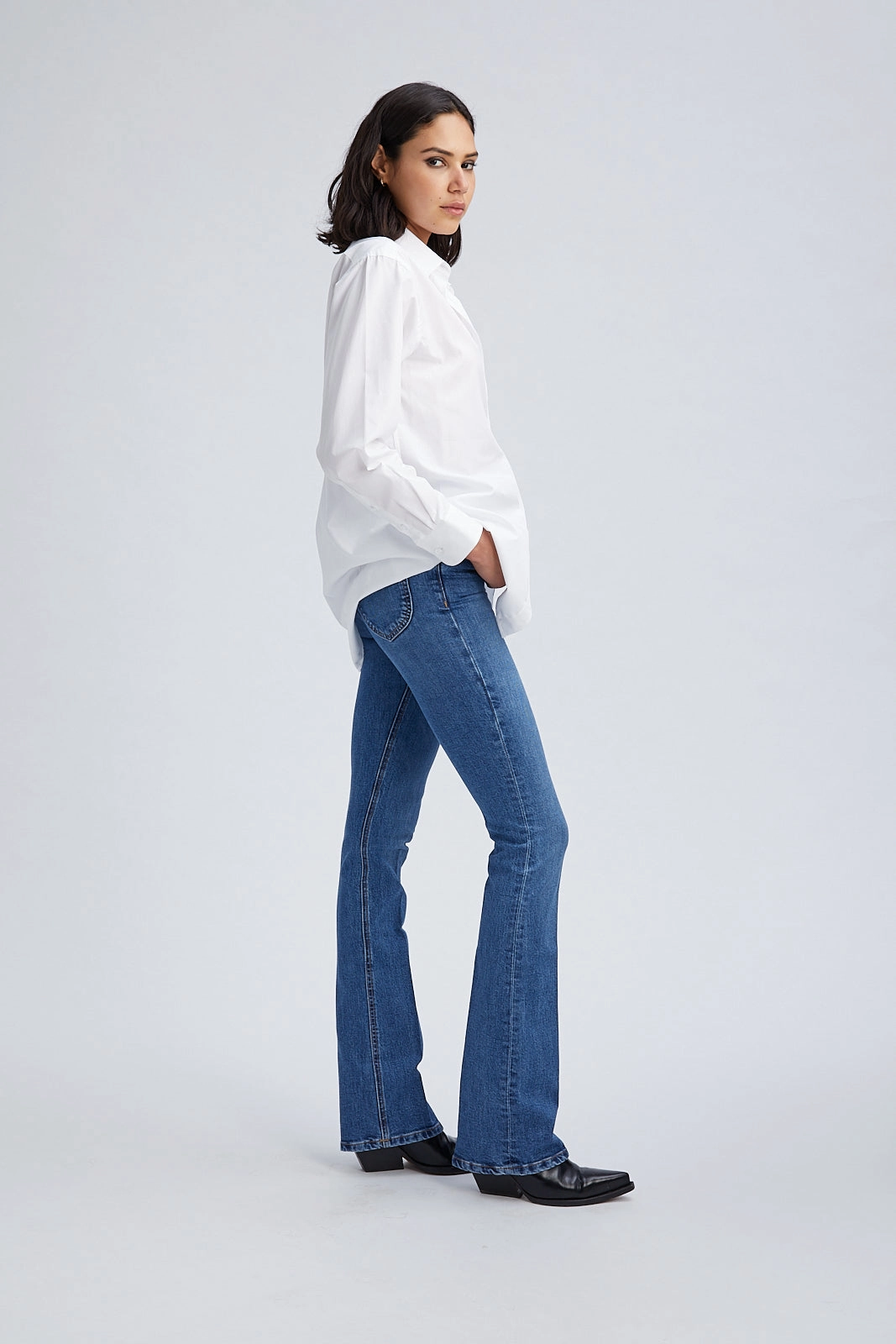 Hypoallergenic fabric Charlotte Micro Flare Denim