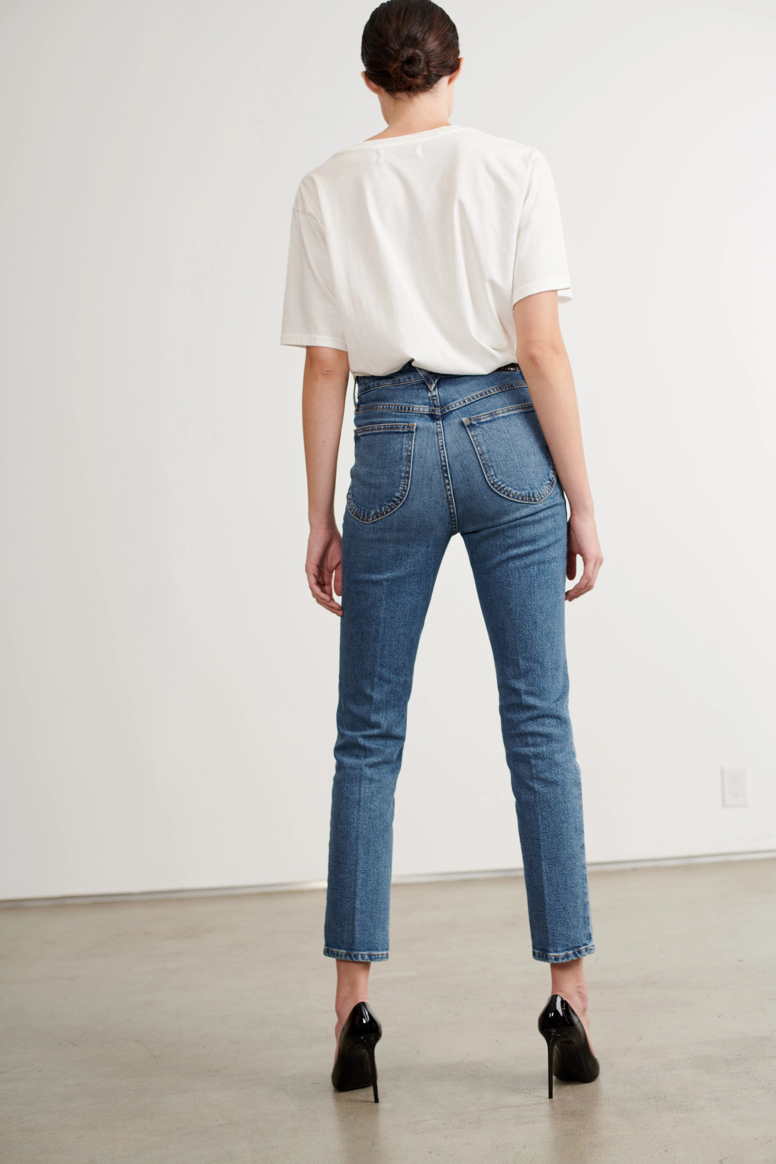 QuickDry Texture Multi Way Adjustable Fit Charlotte Skinny Straight Leg Denim