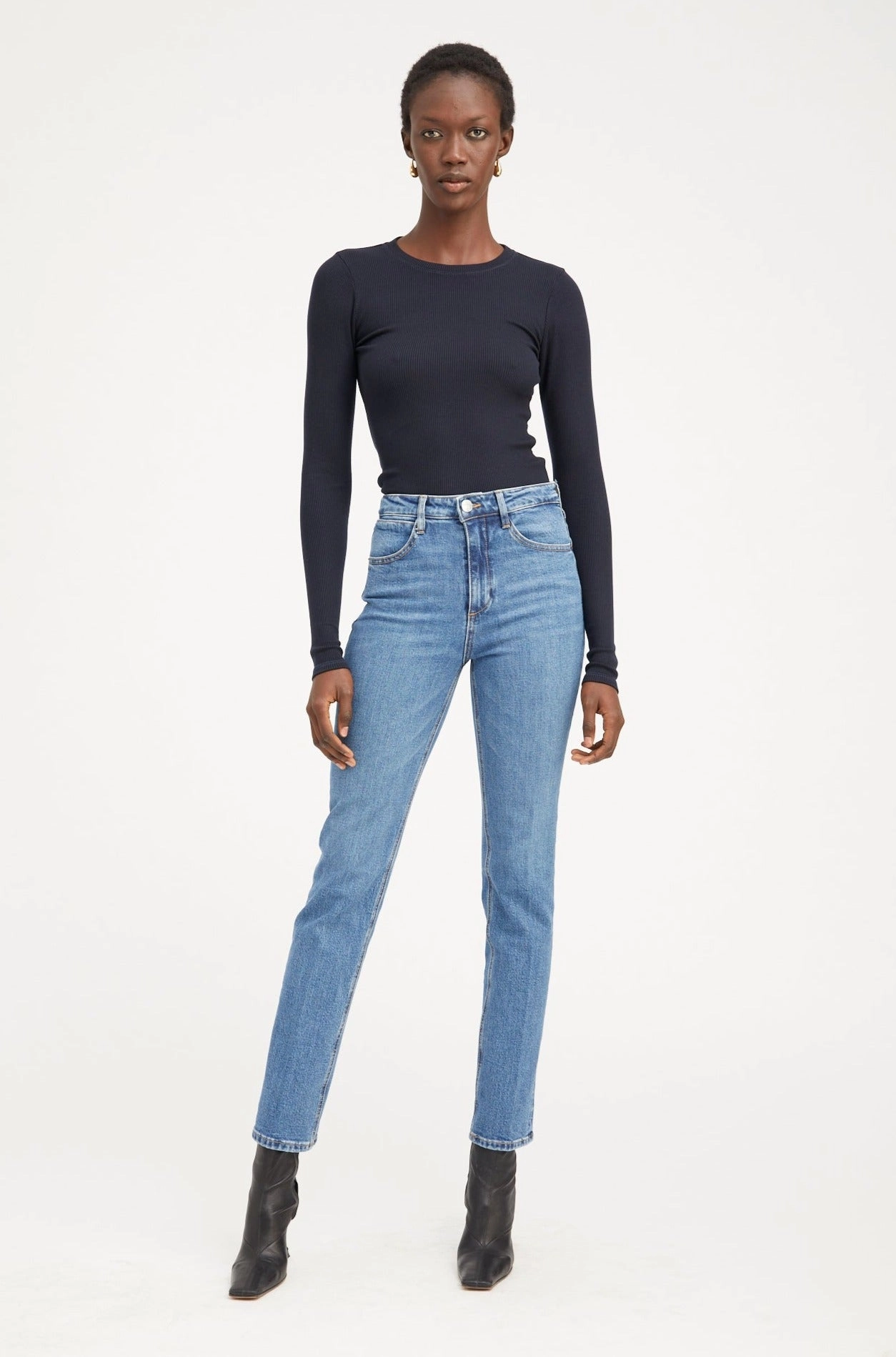 MachineWashableFabric Soft Feel Charlotte Slim Straight Denim