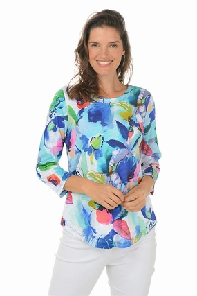 Charlotte Slub Knit Curved Hem Top Relaxed Dress Ergonomic Shoulder Cut