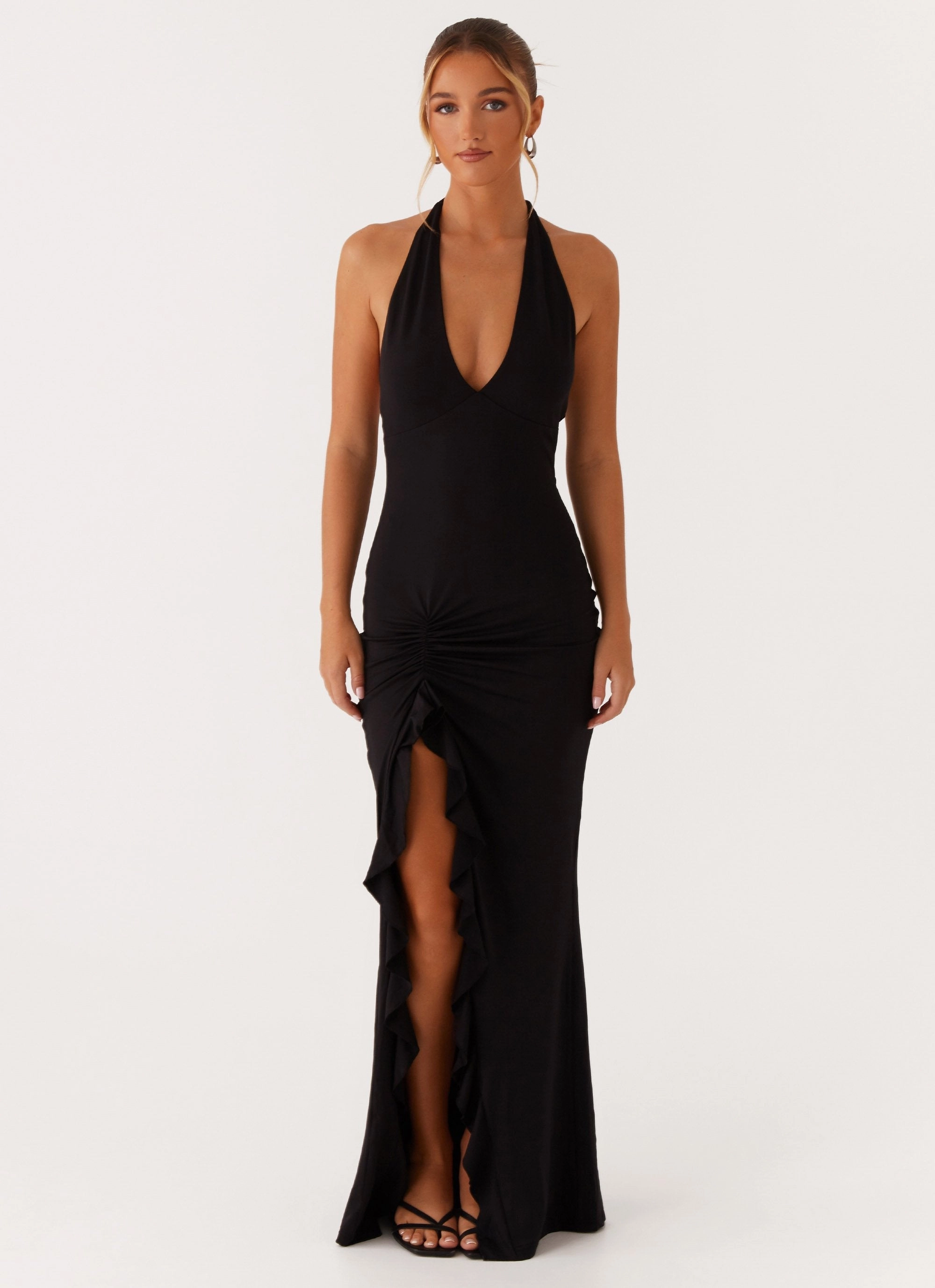 Charmed By You Maxi Dress - Black Timeless Shape Classic Grace