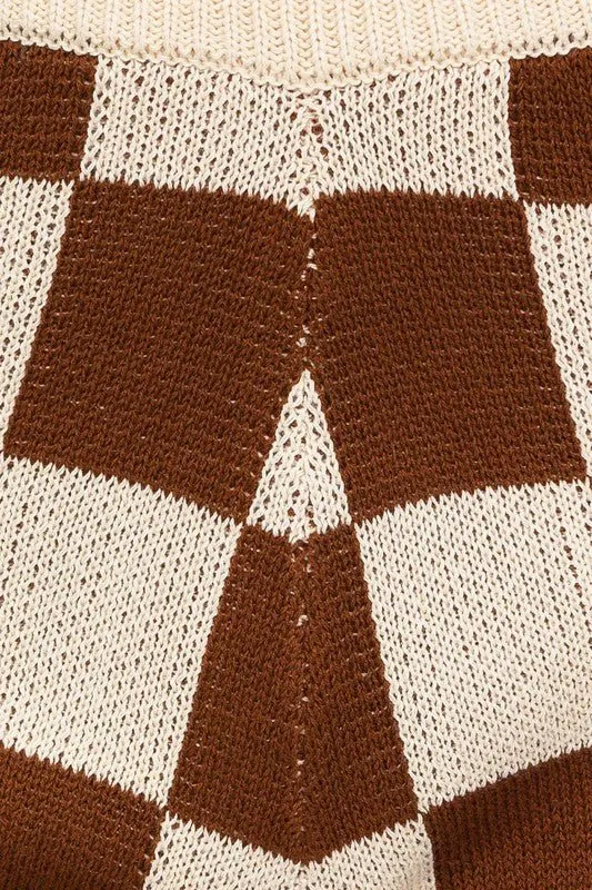 Checkered Crochet Shorts