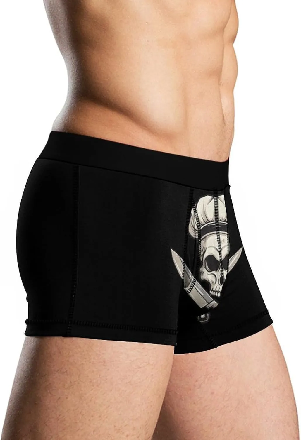 Chef Skull Mens Boxer Brief Funny Underwear Trunks Breathable Soft Printed Shorts