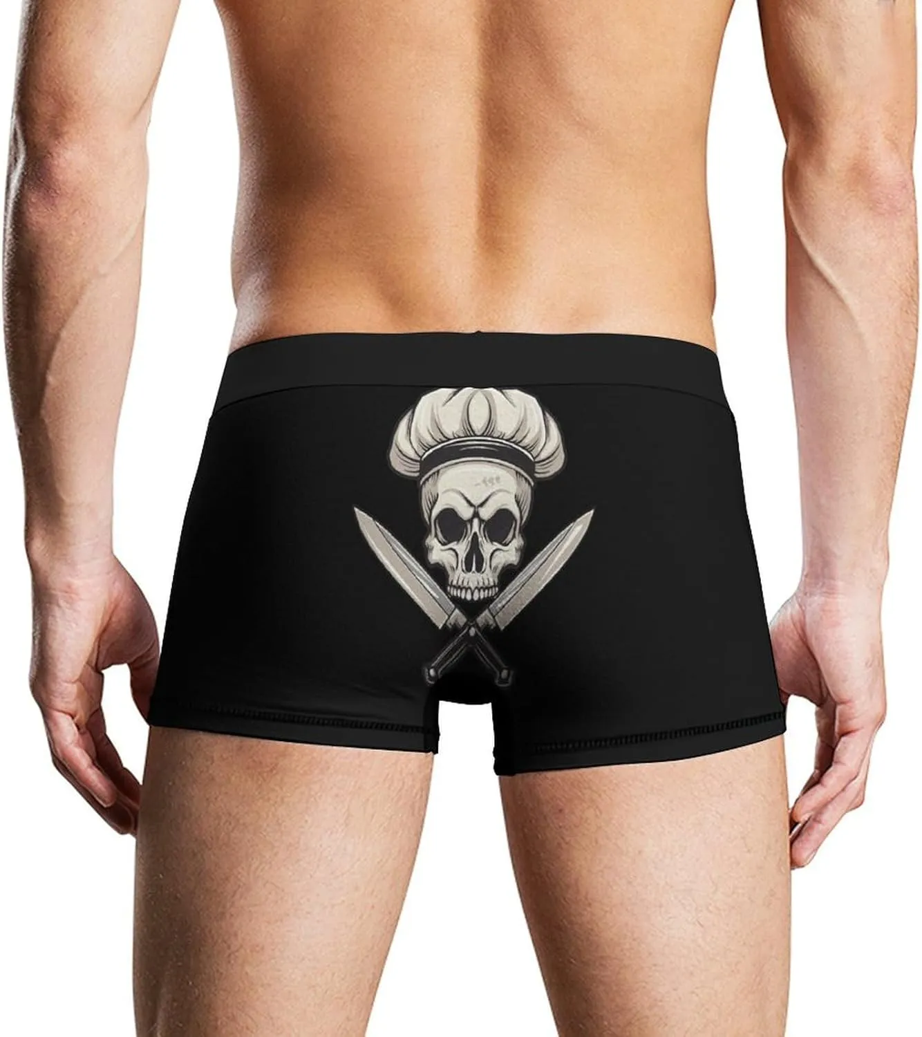 Chef Skull Mens Boxer Brief Funny Underwear Trunks Breathable Soft Printed Shorts