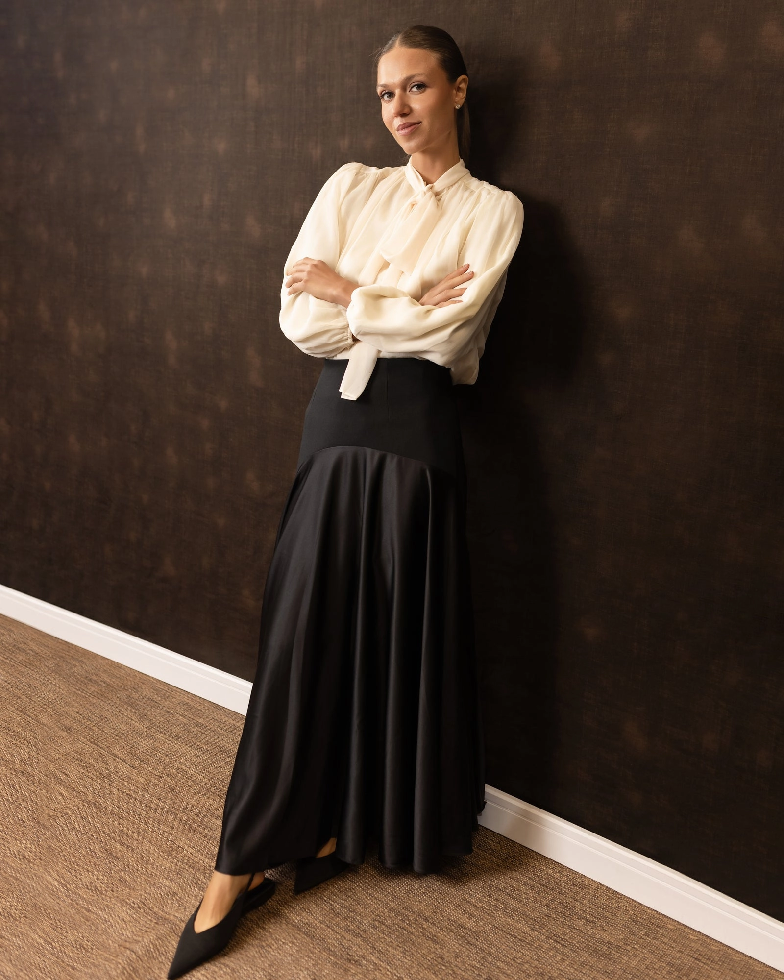 Cherie Skirt | Black Floor Length