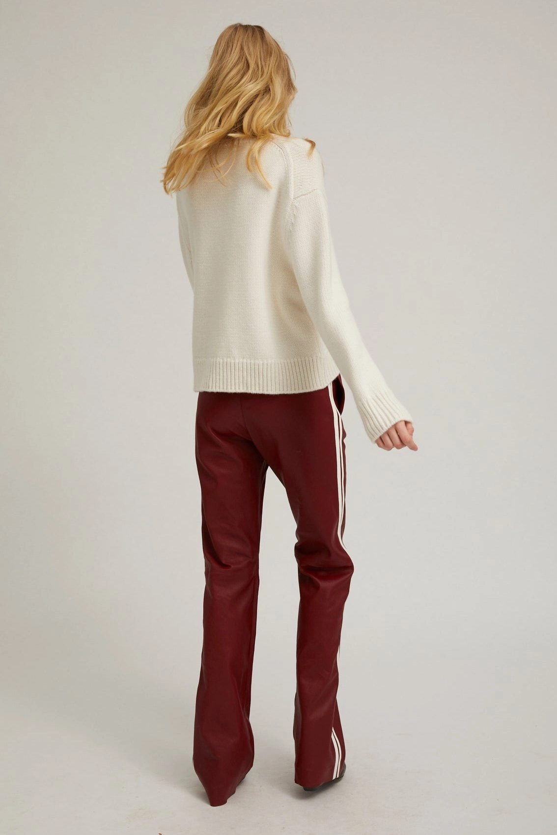 RipstopFabric Cherry Leather Straight Leg Athletic Pants